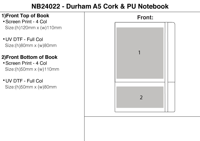 Durham A5 Cork & PU Notebook – Branded Notebooks