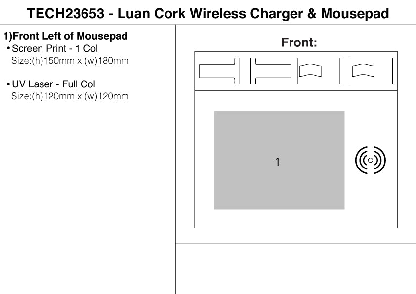 Luan Cork Wireless Charger & Mousepad – Branded Desktop Accessories