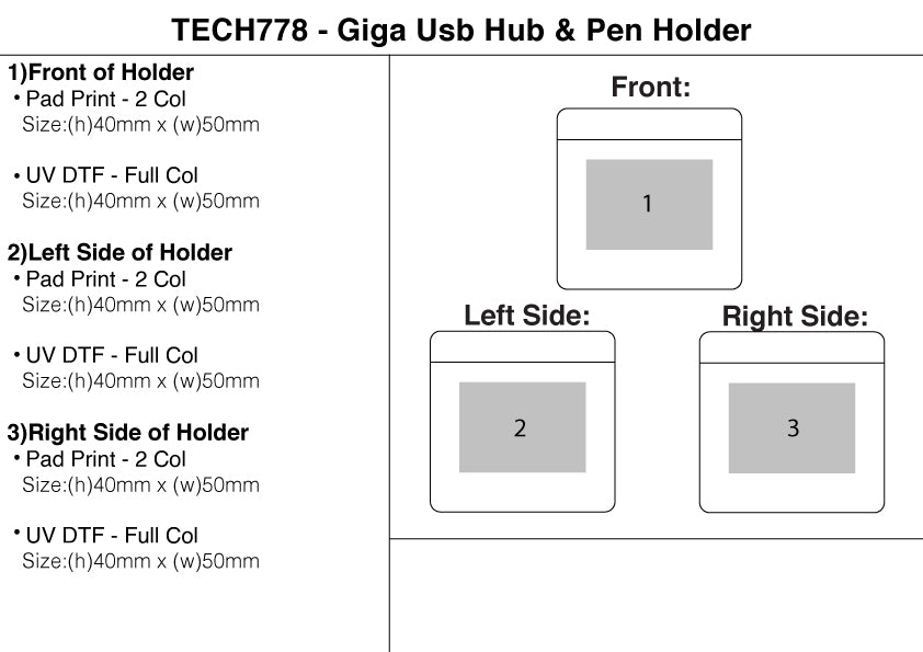 Giga Usb Hub & Pen Holder – Branded Desktop Accessories