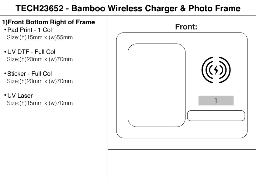 Bamboo Wireless Charger & Photo Frame – Branded Technology