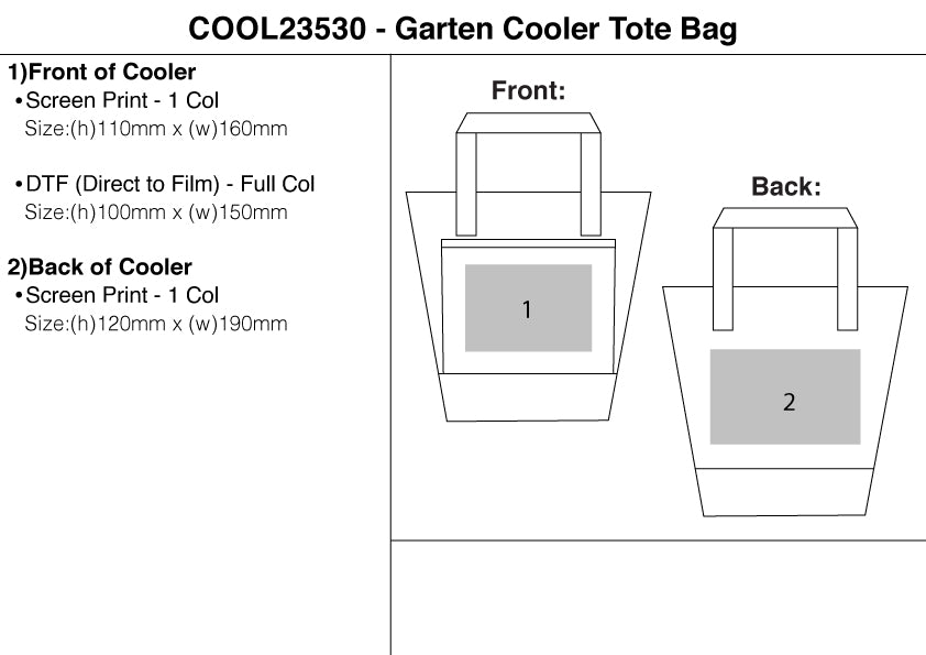 Garten Cooler Tote  Bag – Branded Picnic and Outdoor