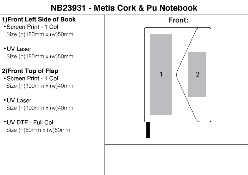 Metis Cork & Pu Notebook – Branded Eco-Friendly