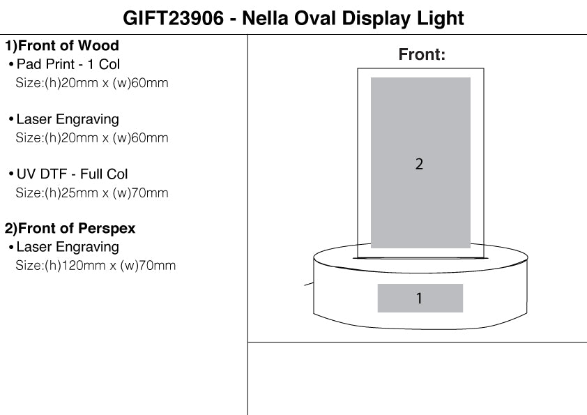 Nella Oval Display Light – Branded Desktop Accessories