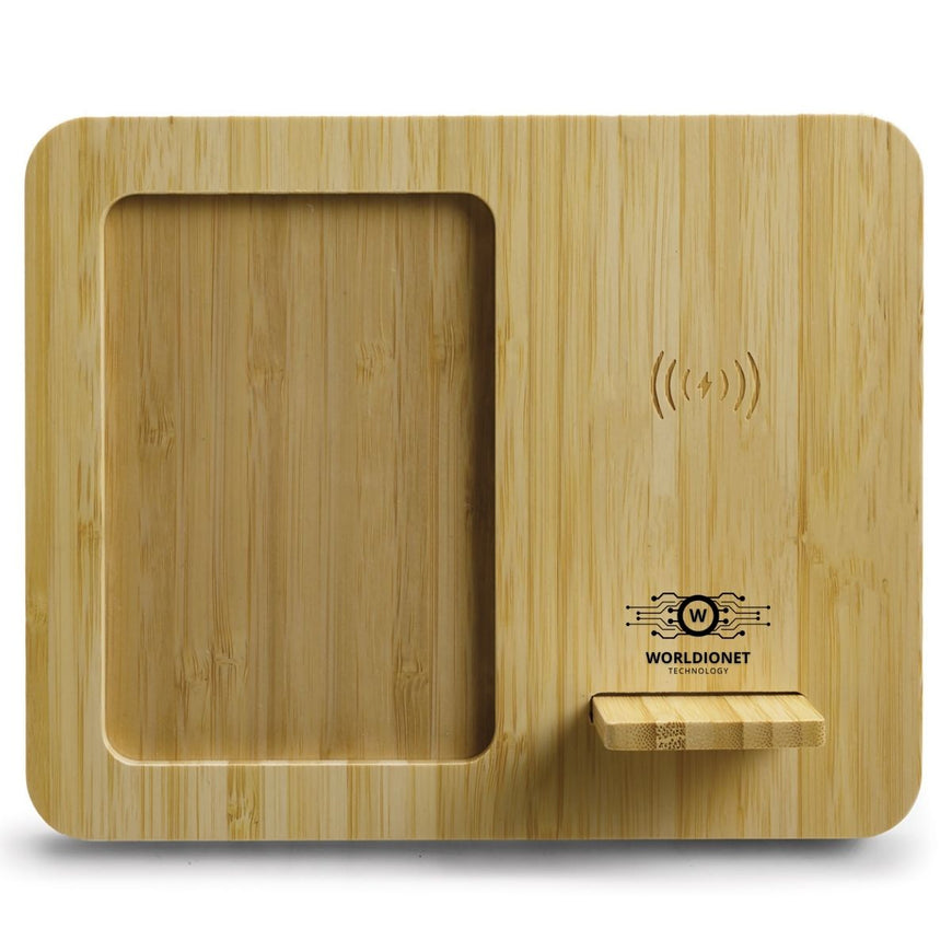 Bamboo Wireless Charger & Photo Frame – Branded Technology