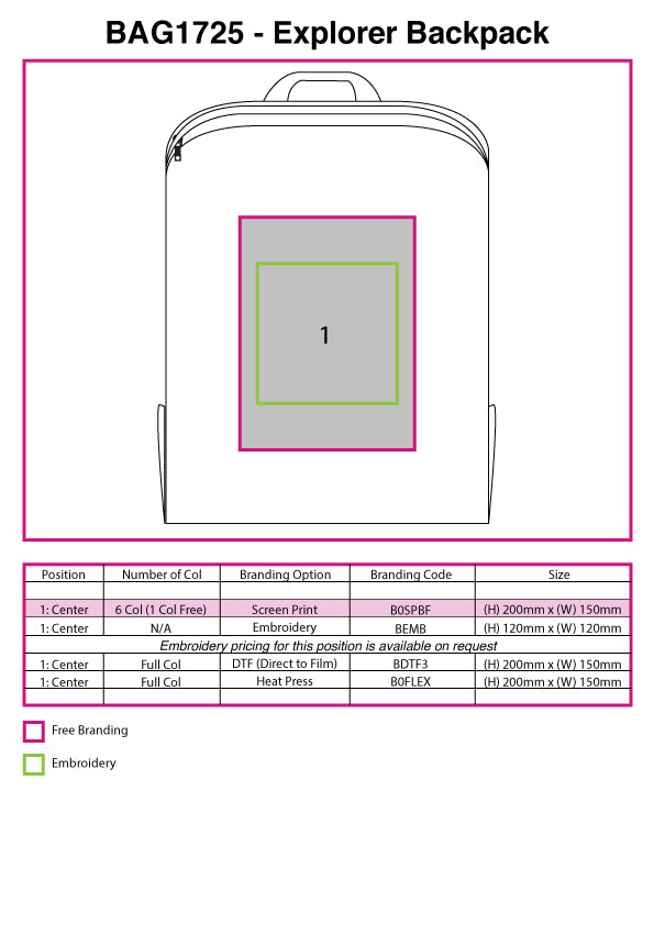 Explorer Backpack (BAG1725) – Branded Backpacks