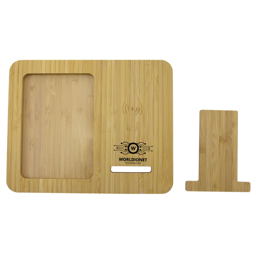 Bamboo Wireless Charger & Photo Frame – Branded Technology
