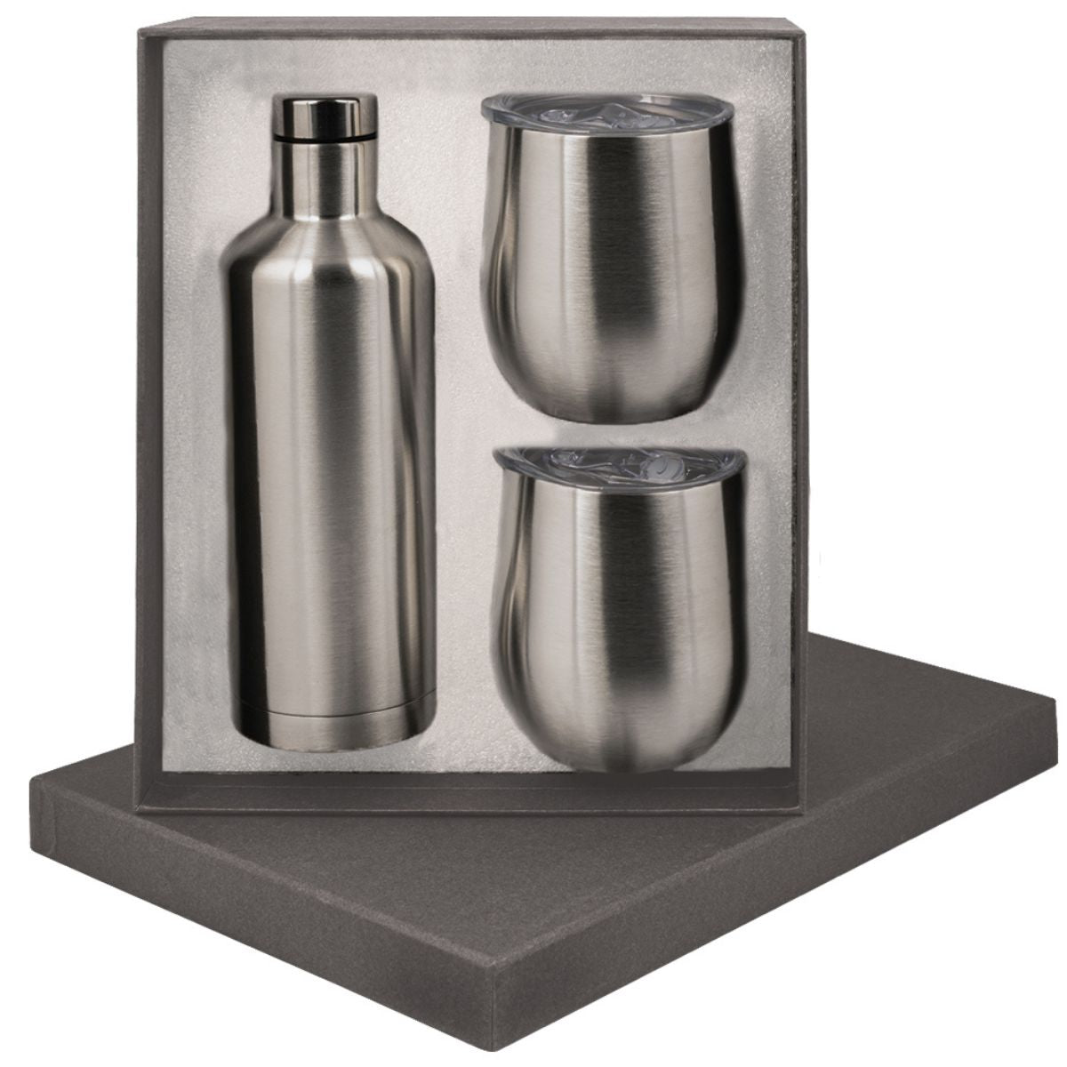 Manhattan Flask x2 Mugs Gift Set