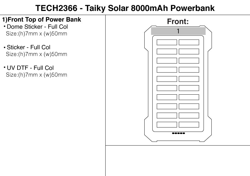 Taiky Solar 8000mAh Powerbank – Branded Leisure Travel