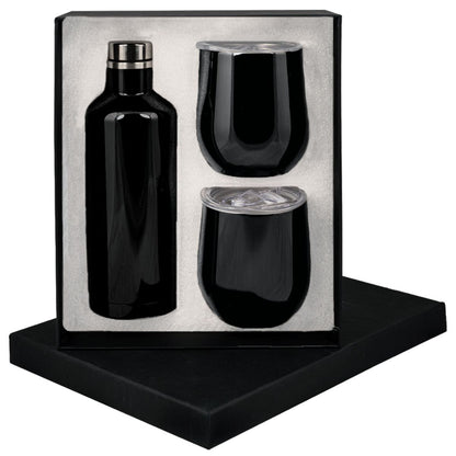 Manhattan Flask x2 Mugs Gift Set