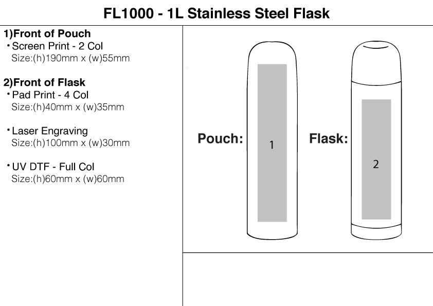 1L Stainless Steel Flask (FL1000) – Branded Flasks