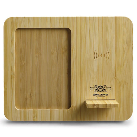 Bamboo Wireless Charger & Photo Frame – Branded Technology