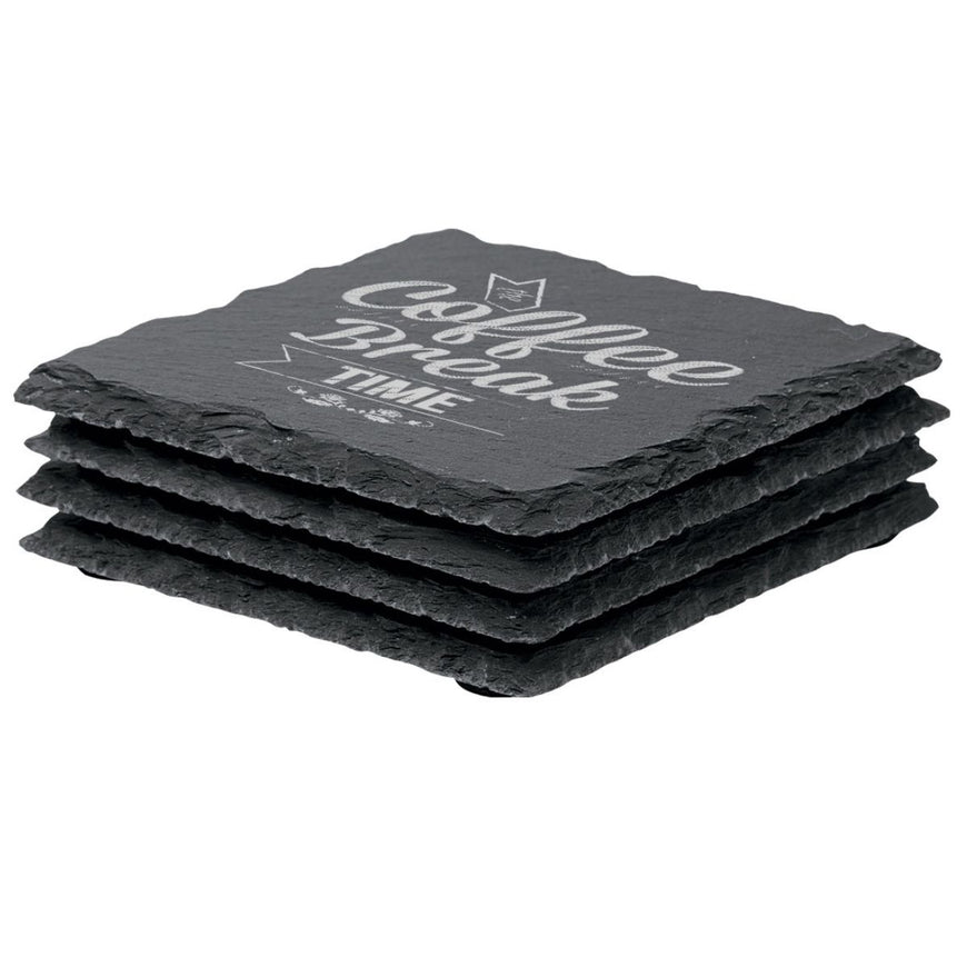 4 Piece Slate Coaster Set – Branded Picnic and Outdoor
