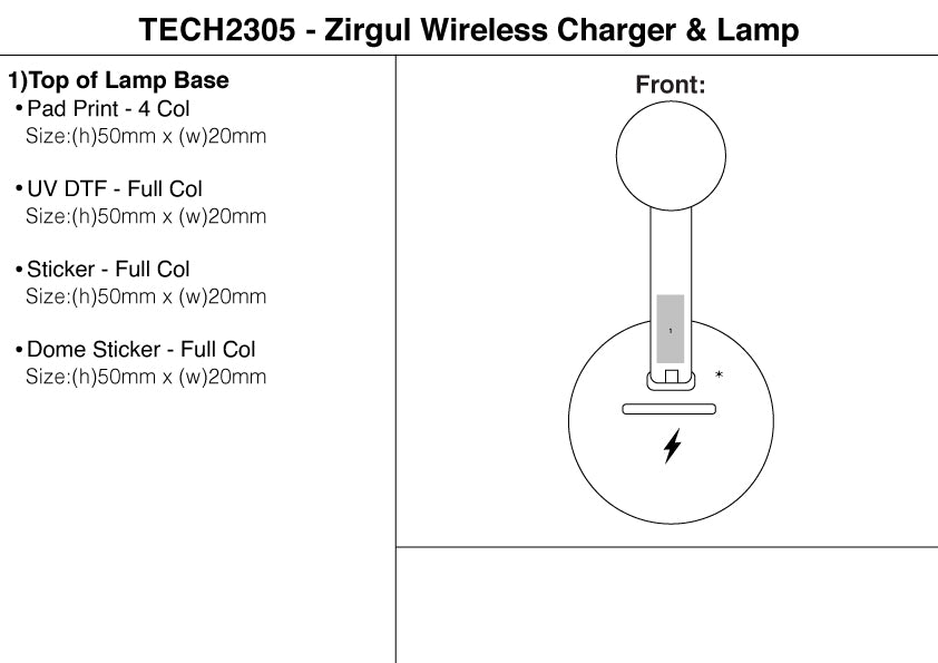 Zirgul Wireless Charger & Lamp – Branded Desktop Accessories