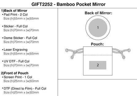 Bamboo Pocket Mirror – Branded Leisure Travel