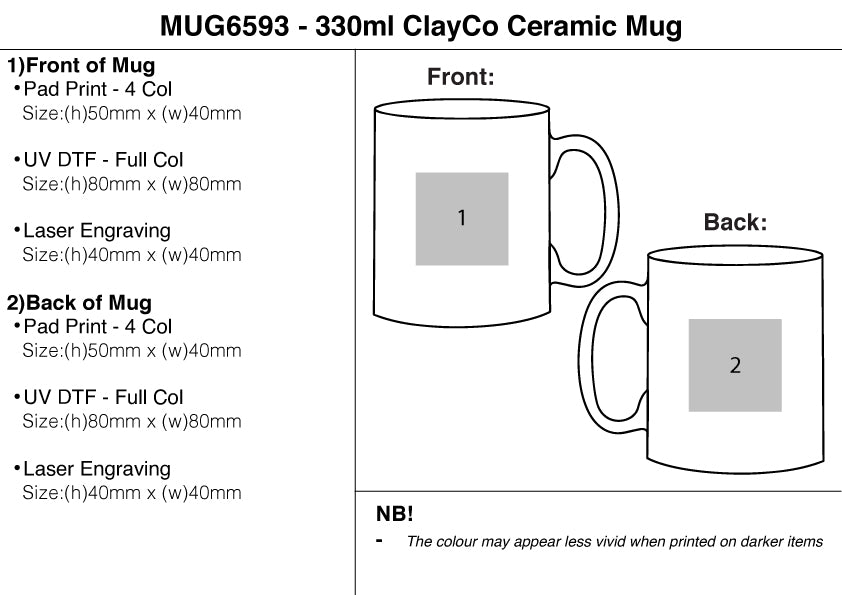 330ml ClayCo Ceramic Mug – Branded Drinkware